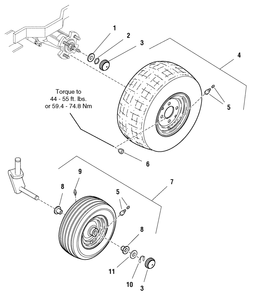 Wheels And Tires Group Diagram and Parts List for 2690520 (107277721 - ZTS 7500)(2005) Briggs and Stratton Lawn Tractor Accessories